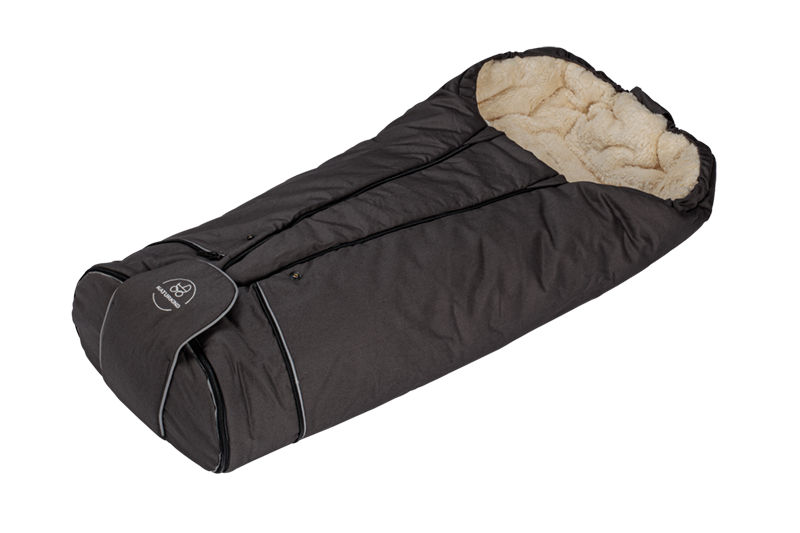 Billede af Naturkind kørepose i uld/bomuld - økologisk - colour Erdmännchen (mørk grå)