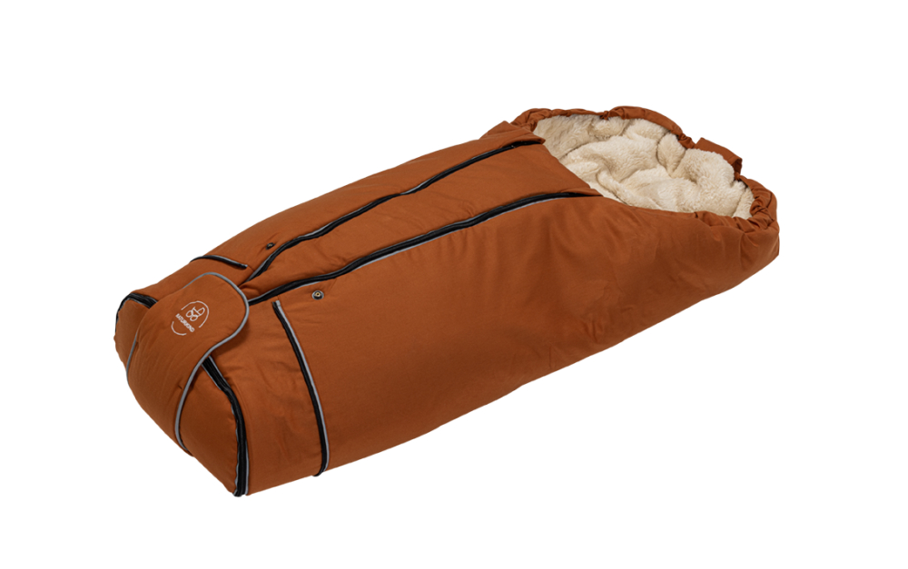 Se Naturkind kørepose i uld/bomuld - økologisk - colour Terracotta (brændt orange) hos Ko og Ko