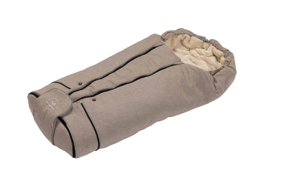 Billede af Naturkind kørepose i uld/bomuld - økologisk - colour Sand (beige mønster)