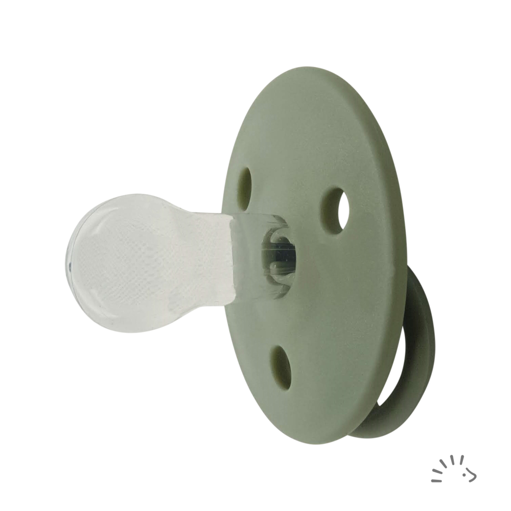 Billede af Mininor rund sut i silikone - 2 styks - sage green - vælg størrelse - vælg størrelse 6+ mdr