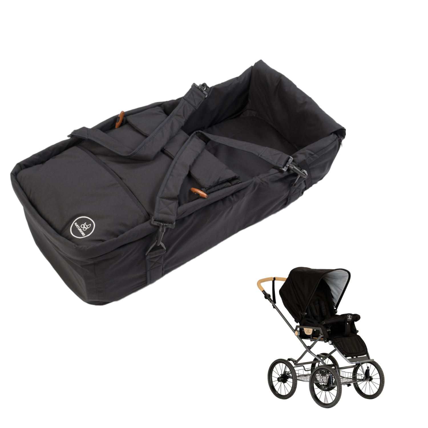 Naturkind Pakke Klapvogn Ida + Blød Lift Colour Panther Sort