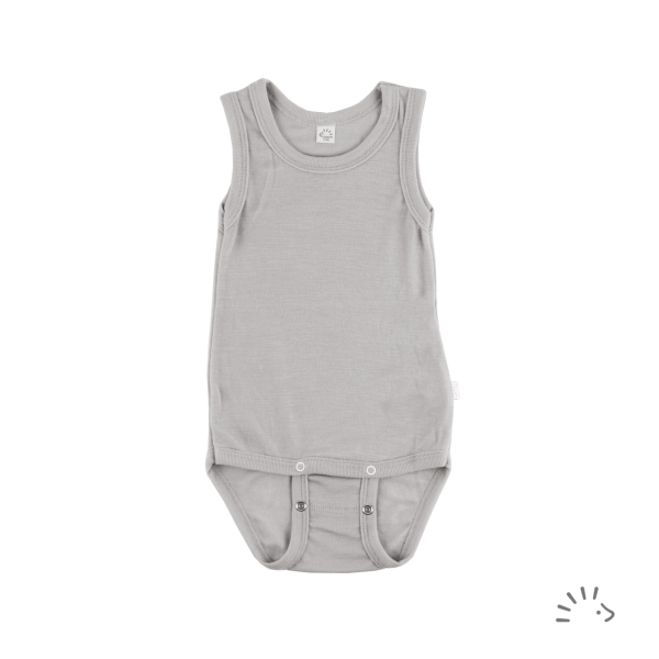 Iobio body m/korte ærmer i økologisk uld/silke - light grey