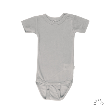 Iobio body m/ korte ærmer i økologisk uld/silke - light grey Iobio body m/ korte ærmer i økologisk uld/silke - light grey
