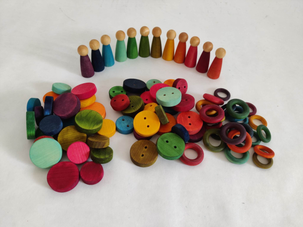 Rosenwood - mønter - 24 styks - multi farvet