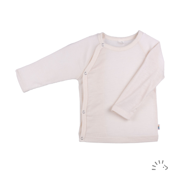 Iobio slå-om-bluse i økologisk uld/silke - white