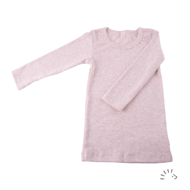 Iobio bluse i økologisk rib bomuld - beige melange