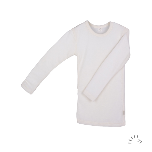 Iobio bluse i økologisk uld/silke - white