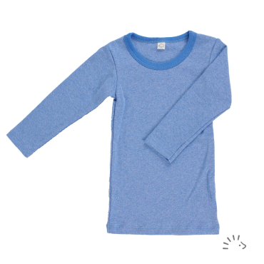 Iobio bluse i økologisk rib bomuld - blue melange