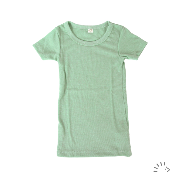 Iobio t-shirt i økologisk uld/silke - green melange