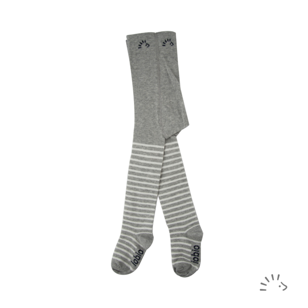 Iobio strømpebuks i økologisk bomuld - light grey-striped ecru