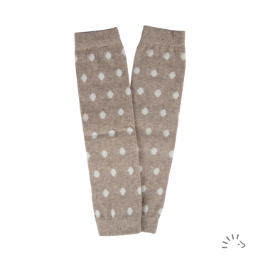 Iobio benvarmere i økologisk bomuld - light beige-dots ecru