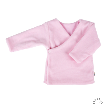 Iobio vendbar trøje med knapper i økologisk bomuld og velour - rose-pink