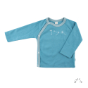 Iobio trøje med slå-om i økologisk bomuld - vintage blue