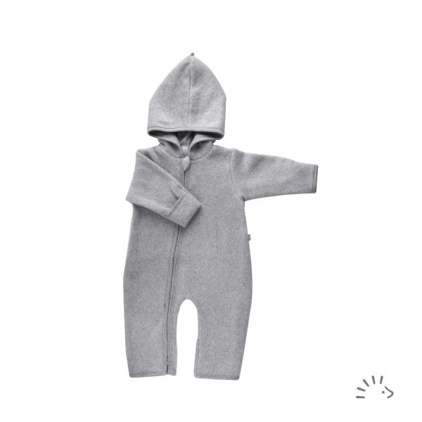 Iobio heldragt i bomuldsfleece - økologisk - grey melange
