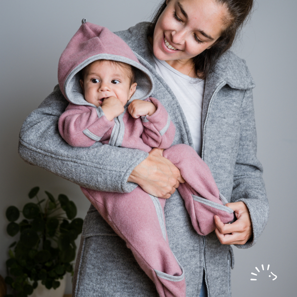 Iobio heldragt i bomuldsfleece - økologisk - grey melange