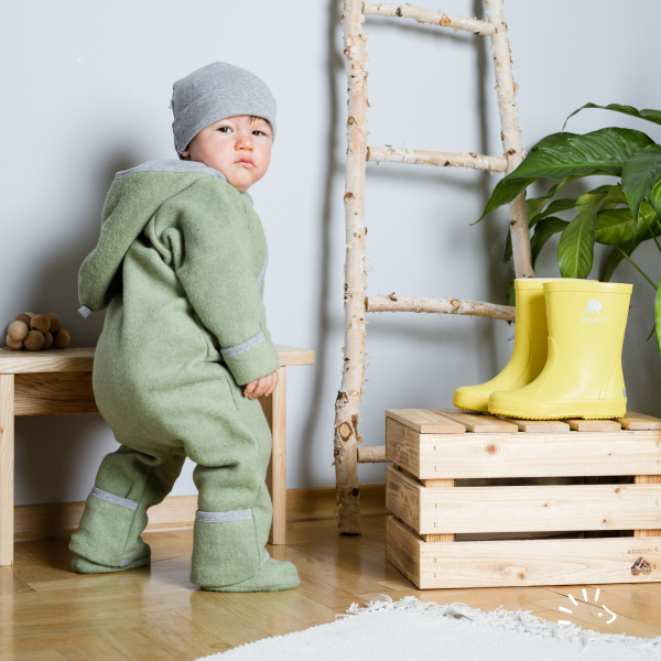 Iobio heldragt i bomuldsfleece - økologisk - grey melange