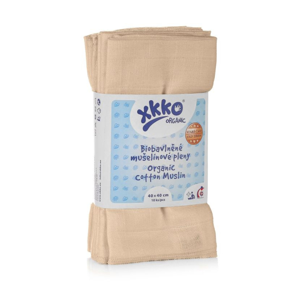 XKKO stofbleer - 10 pk - 40x40 cm - GOTS - ubleget