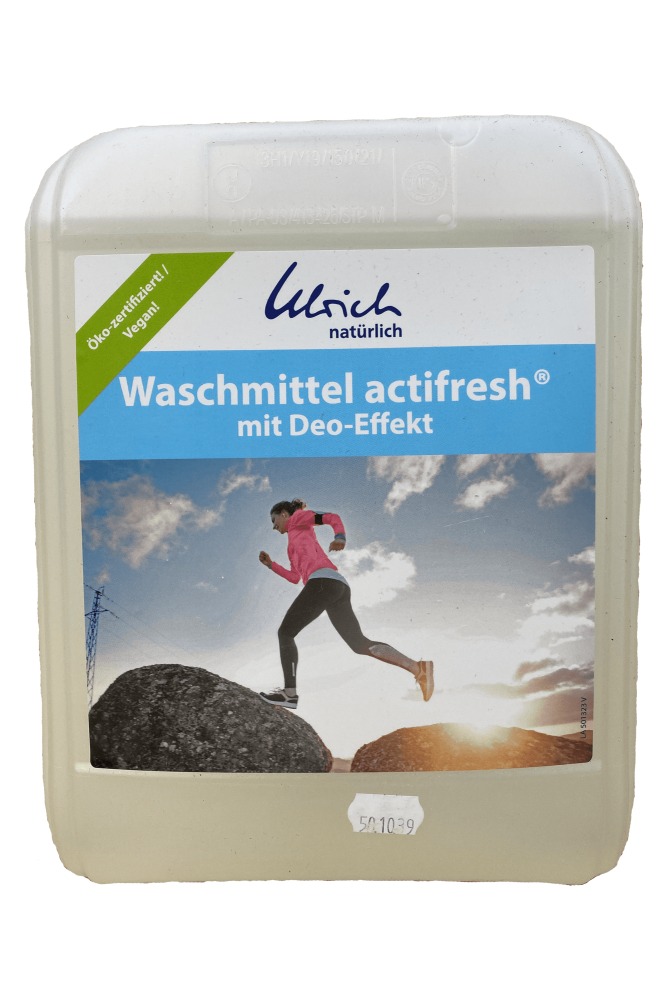 Se Ulrich Natürlich vaskemiddel med lugtabsorber (actifresh) til sports- og arbejdsstøj - 5 l - økologisk hos Ko og Ko