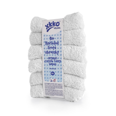 XKKO vaskeklud i økologisk bomuld - 6 pk - GOTS - hvid