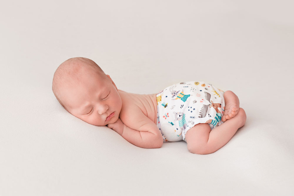 Blümchen nyfødt cover med lækagebarriere  - blå