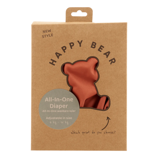Happy Bear onesize AIO med enkelt lækagebarriere - terra