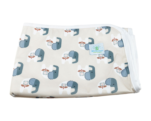 Blümchen vandtæt pusleunderlag med bambus - 48x70cm - cozy elephant
