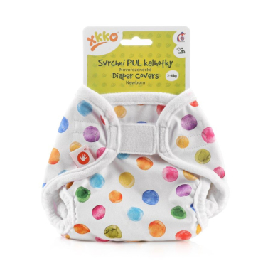 XKKO newborn cover i PUL - Watercolour Polka Dots - 2-6 kg