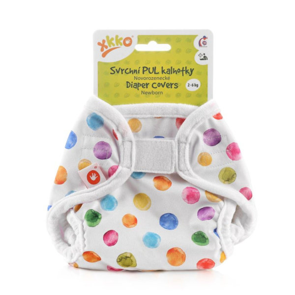 XKKO newborn cover i PUL - Watercolour Polka Dots - 2-6 kg