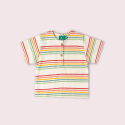Little Green Radicals Henley T-shirt i Økologisk Bomuld – Regnbueprint