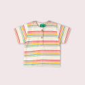Little Green Radicals Henley T-shirt i Økologisk Bomuld – Regnbueprint