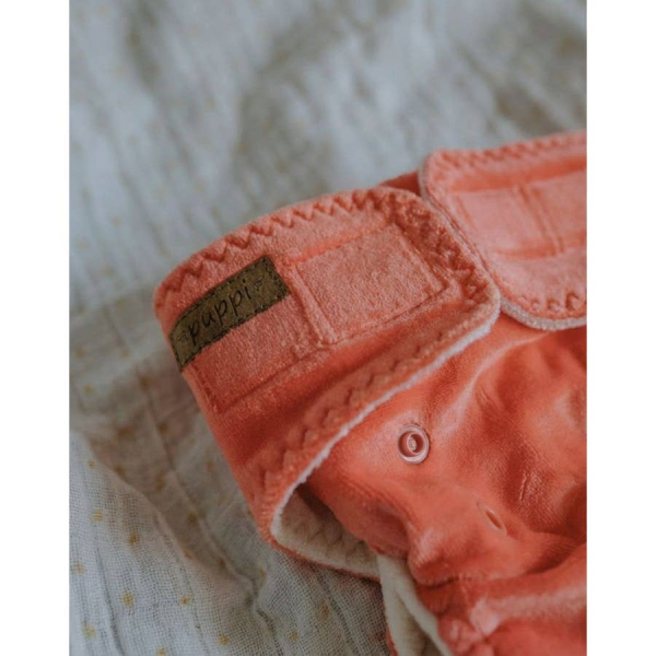 Puppi lomme-formsyet bambusble - coral bloom - velcro