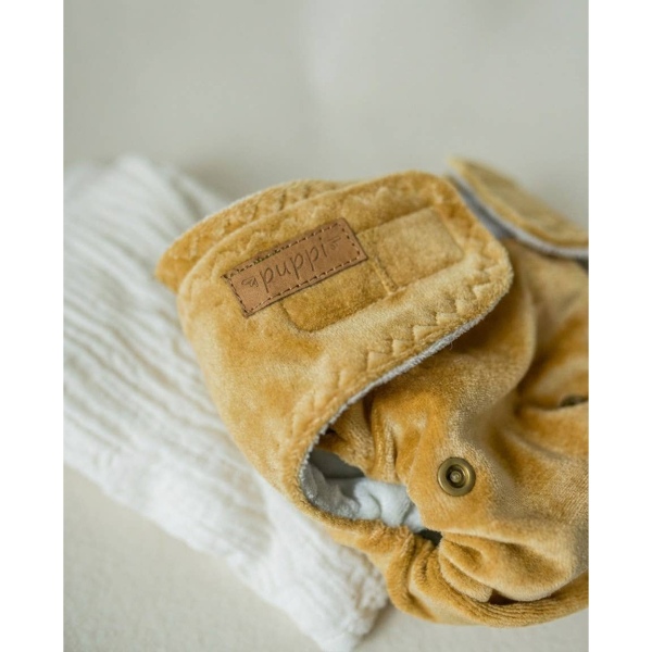 Puppi lomme-formsyet bambusble - golden fields - velcro - onesize