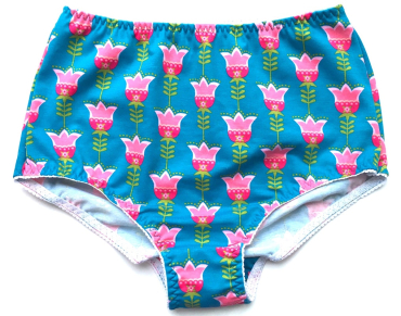 Colorio Organics High Waist trusser - Turquoaise Tulips - Vælg Str.