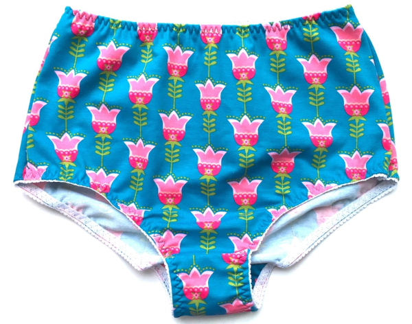 Colorio Organics High Waist trusser - Turquoaise Tulips - Vælg Str.
