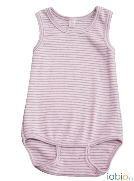 Iobio body uden ærmer - Rosa/Grå striber

