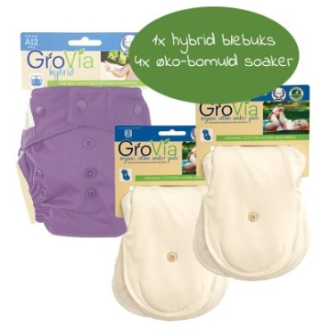 GroVia - Startpakke hybrid AI2 - Trykknapper/ Organic - Vælg farve/print