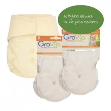 GroVia - Startpakke hybrid AI2 - Velcro/ No Prep - Vælg farve/print