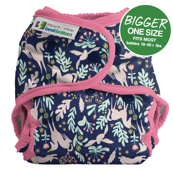 BIGGER Best Bottom - enchanted unicorn rasp cotton + 3 indlæg