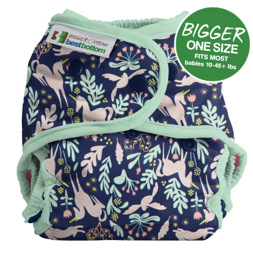 BIGGER Best Bottom - enchanted unicorn sage cotton + 3 indlæg